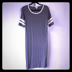 NWT Gray and White LuLaRoe Julia Dress